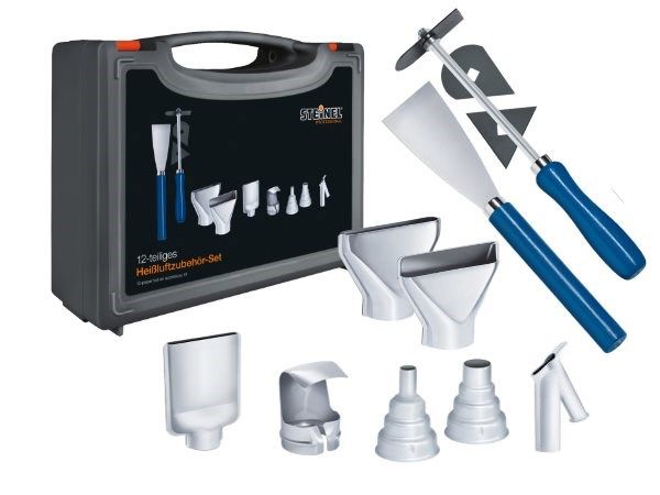 Ensemble d'accessoires à air chaud Steinel 12 pièces dans la valise 075569  | az-reptec